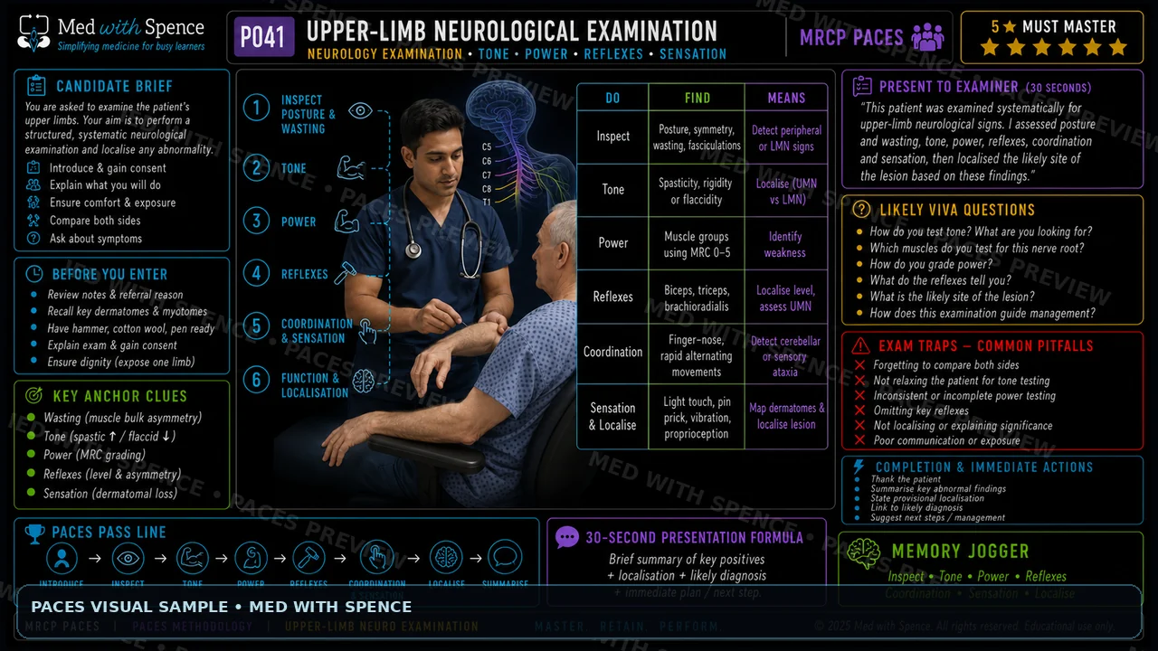 Upper Limb Neurological Examination MRCP PACES visual station