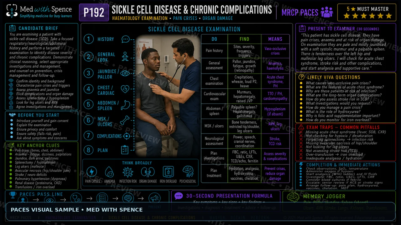Sickle Cell Disease and Chronic Complications MRCP PACES visual station