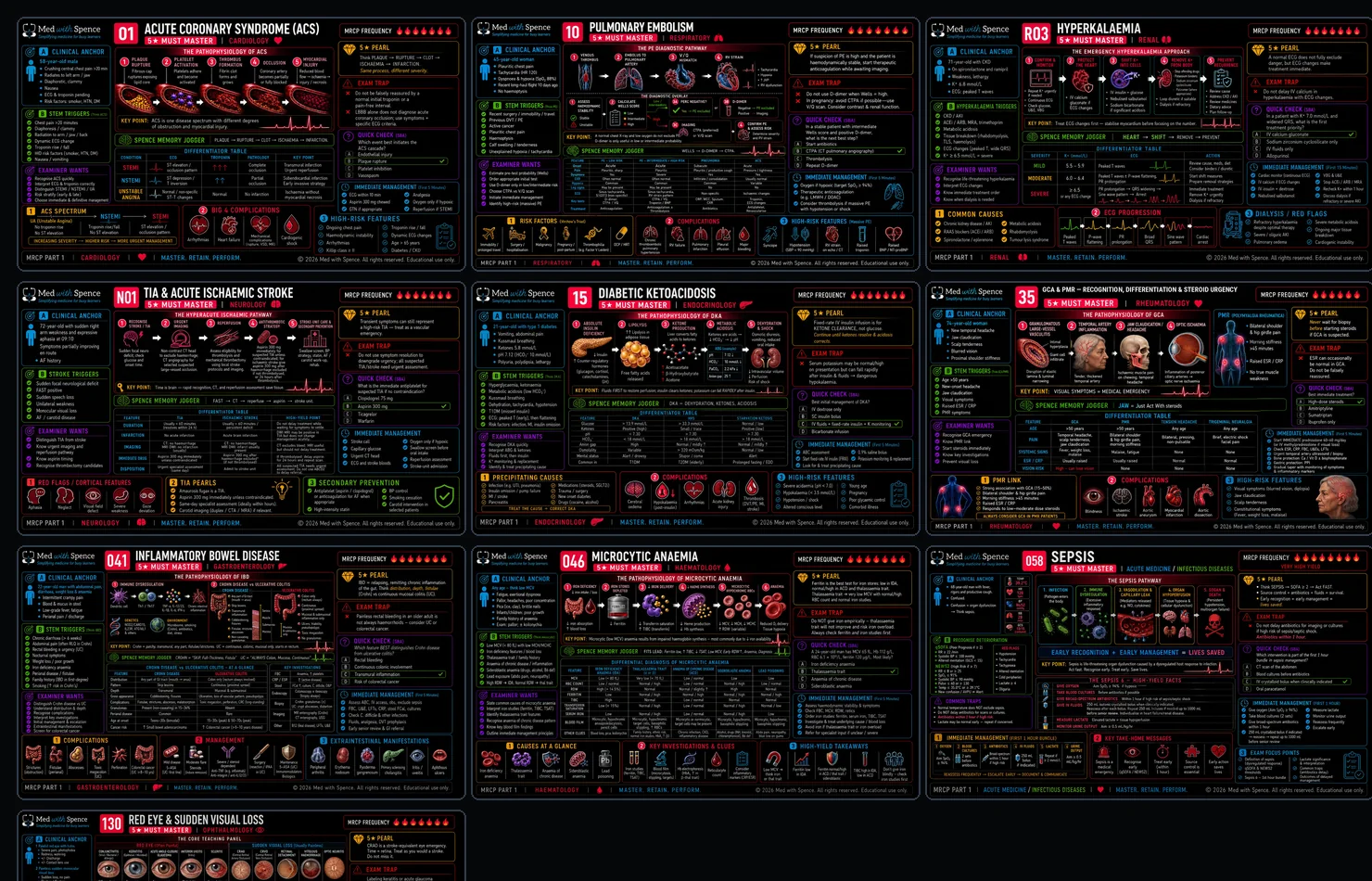 Contact sheet of ten free MRCP sample slides