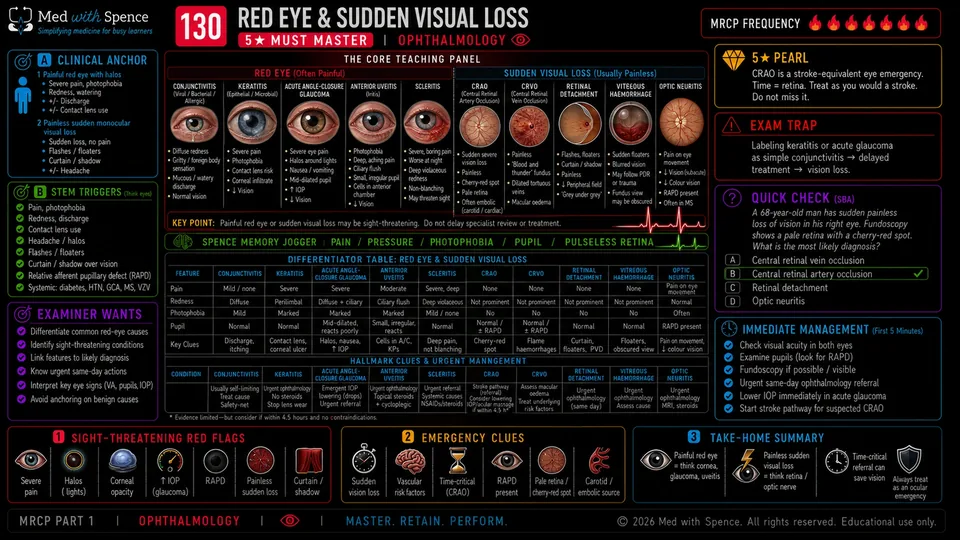 Ophthalmic Emergencies — Red Eye & Sudden Visual Loss sample slide