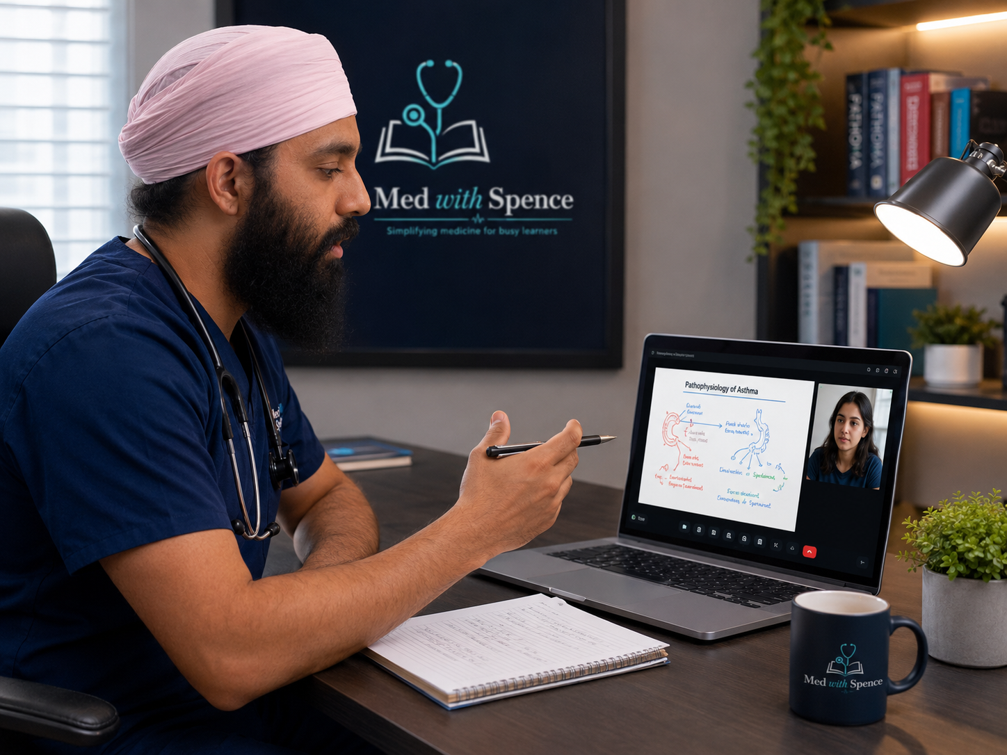Dr Salhan delivering online 1:1 tutoring
